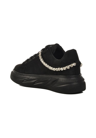 Aspor Siyah Süet Kadın Spor Ayakkabı Çok Renkli