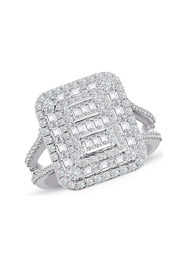 1.50 Ct Baget Pırlanta Modern Tasarım Yüzük