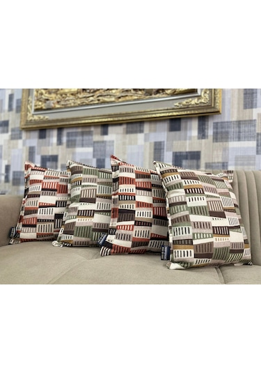 Nivemeshome Ritim 02 Kiremit 45x45 Kırlent Kılıfı Kiremit