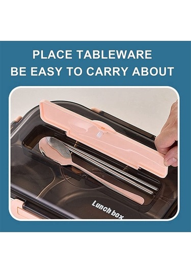 Ulzyvf Yemek Termos Seti Pembe Paslanmaz Çelik Bölmeli 304 1.5l Yemek Kabı Mürdüm