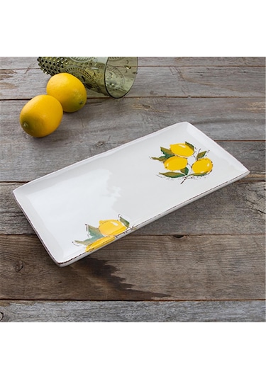 Kosova Tabak Dikdörtgen 28x14 Cm Limon Lmn-0007 beyaz