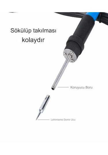 Hvy62 15 Parça 60w Havya Seti Lehim Ahşap Yakma Kalemi 200 İle 45