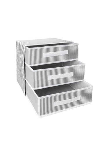 3 Bölmeli Çekmece Düzenleyici Organizer Gri