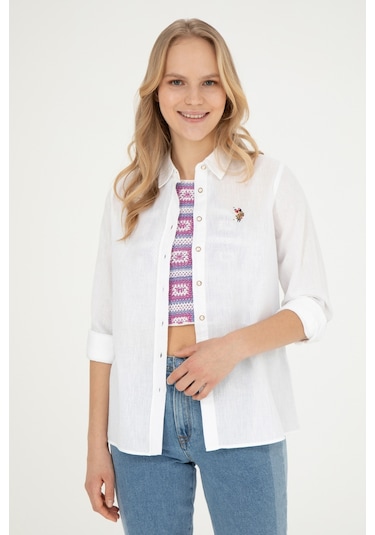 U.s. Polo Assn. Kadın Beyaz Gömlek Basic 50283991-vr013 Beyaz