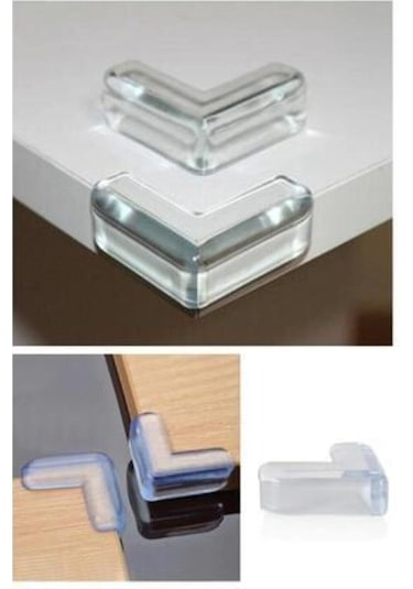 Büro Ev Bebek Güvenliği İçin 8adet Silikon Masa Sehpa Köşe Koruyucu Aparat Seti Gri