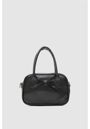 Shule Bags Perfect Kurdele Detaylı El Ve Çapraz Çanta Siyah Siyah