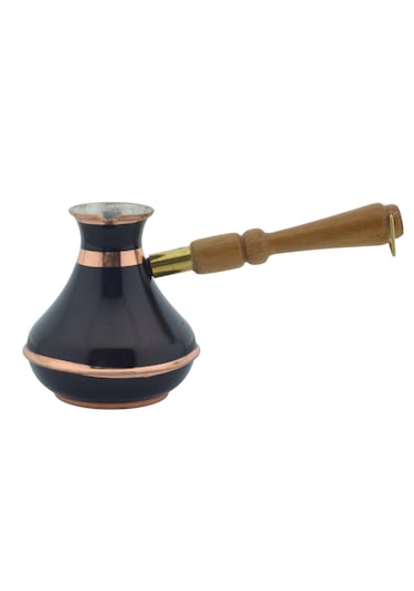 Bakır Sade Zarif Minimal 375ml Siyah Renkli Rus Cezvesi Orta