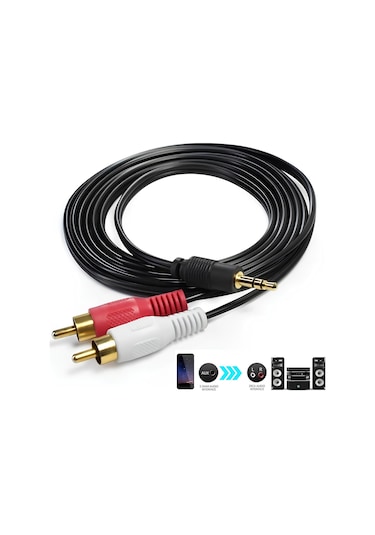 Speeduf 1.5 Metre Stereo Lale Kablo Ses Sistemi Kablosu Aux Rca