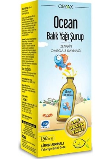 Ocean Omega 3 Şurup 150Ml. Limon Aromalı