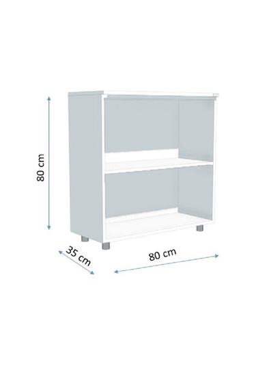 Kobiç Ofis Dosya Dolabı Raflı Suntalam Dolap 80x35x80 Cm Beyaz Beyaz