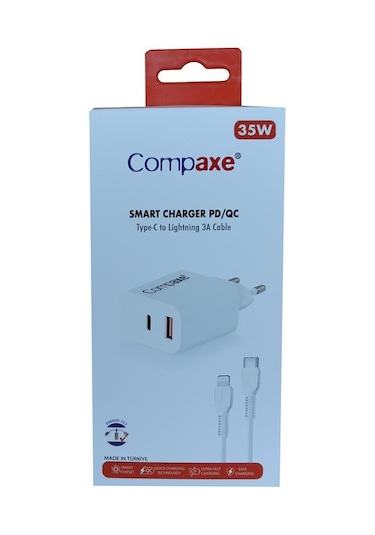 Compaxe Cta-350tı 35w 5v 3a Pd-qc+ Type-c To Lightning Şarj Kablo