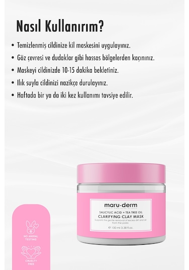 Maruderm Salisilik Asit + Çay Ağacı Yağı Kil Maskesi 100 ML