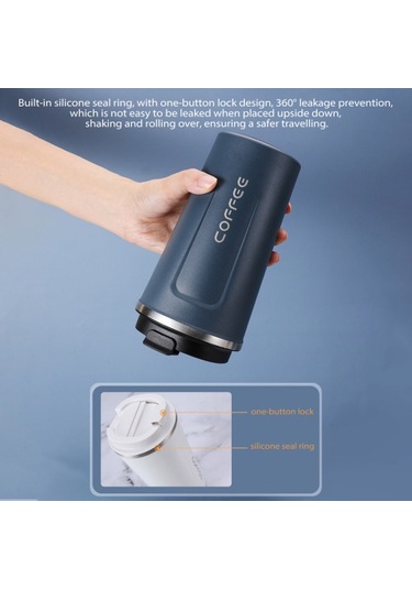 380mlcoffee Kupası Sızdırmaz Yalıtımlı Termal Kupa Araba Taşınabilir Seyahat Kahve Kupası Paslanmaz Çelik