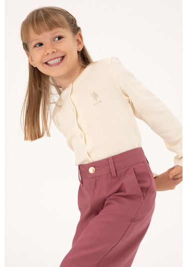 U.s. Polo Assn. Kız Çocuk Krem Hırka Triko 50294745-vr071 Krem