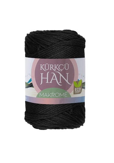 Premium Makrome Ipi 3mm 200gr 120m Örgü Ipi - Siyah