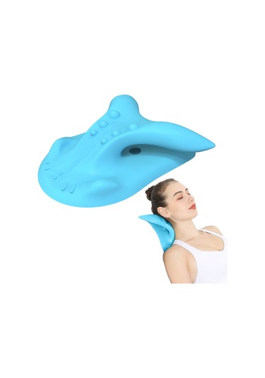 Boyun Masajı Servikal Spondiloz Düzeltme Yastığı, Renk: 877 Boynuzu Mavi Çok Renkli