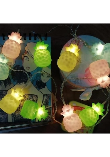 Seçkin Trend Karışık Renk Dekoratif Ananas Dolama 10 Lu Şerit Led Işık Zinciri Çok Renkli