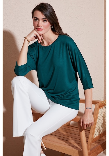 Lela Bisiklet Yaka Truvakar Kol Bayan Bluz 5861416Y Nefti