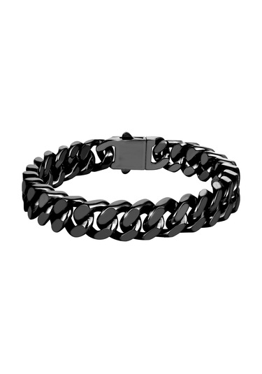 Yystore Erkek Çelik Bileklik Basit Paslanmaz Çelik 21cmx13mm Üç Boyutlu Yönlü Bilezik Tl-5332