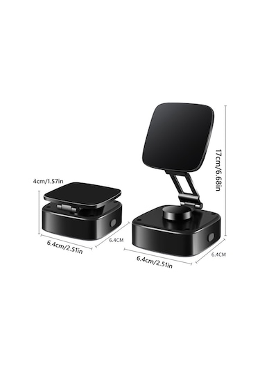 Springsun 2025 Yeni Güçlü Mıknatıslı Araç Telefon Tutucu 360 Dönen Evrensel Metal Stand Tüm Modeller Siyah