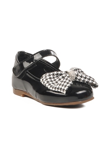 Aspor Siyah Rugan Kurdeleli Hafif Kız Çocuk Babet Çok Renkli