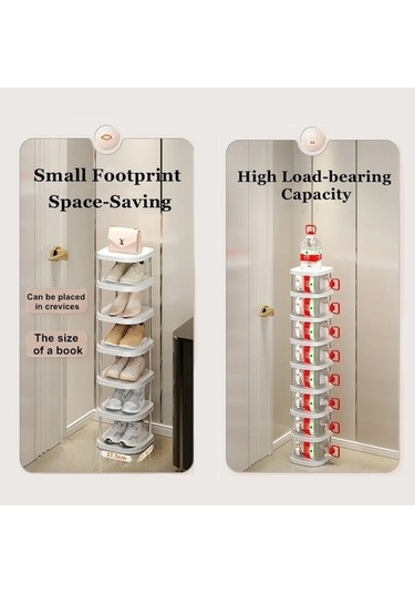 Flybuy Bosphorusboutique Rafı, 5 Katmanlı Dar Ambition Beyaz Ayakkabı, Minimalist Tasarım Beyaz