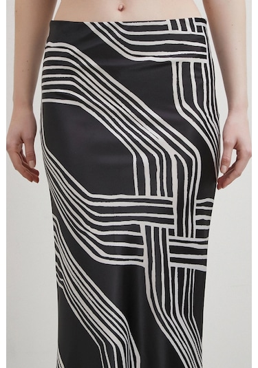Desenli Maxi Verev Etek Siyah Siyah