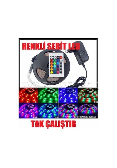 Kumandalı Dış Mekan Aydınlatma Led 5 Mt -2 Amper Adaptör Rgb