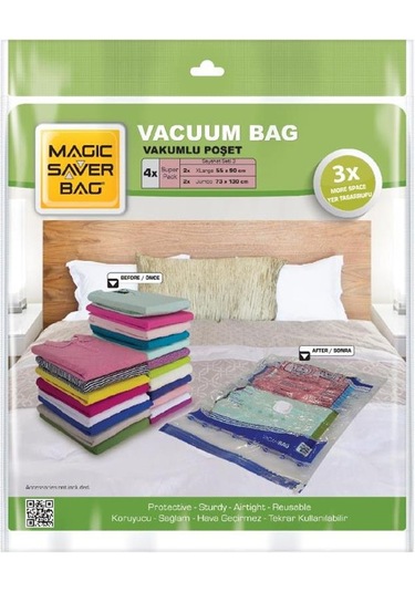Magic Saver Bag 4'Lü Vakumlu Poşet Seti 2