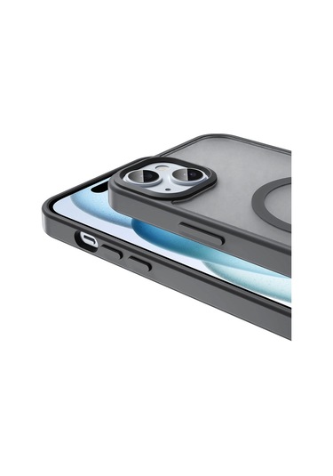 iPhone Uyumlu 13 Kılıf Magsafe Şarj Özellikli Mat Arka Yüzey Redclick Sio Kapak - Gri