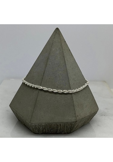 İpek Silver 925 Ayar Gümüş Halat Zincirli Erkek Bileklik Gümüş