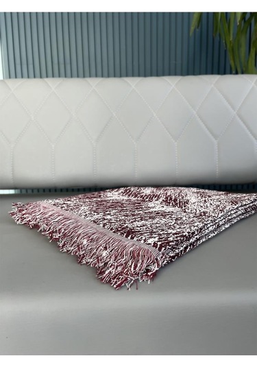 Saçaklı Lüks Koltuk Örtüsü 170x220 Cm Bordo Bordo