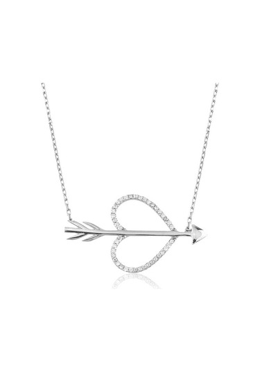 925 Ayar Gümüş Aşk Oku Kadın Gümüş Kolye Gümüş