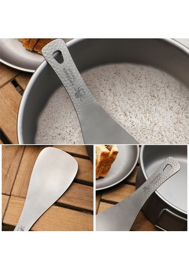 Pazly Titanyum Pirinç Kaşığı - 19.5x7cm, 73g Hafif, Dayanıklı, Çok Renkli Seçenek Çok Renkli