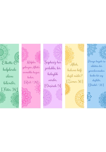 5 Adet Ayetler Kitap Ayracı 155x45 Mm