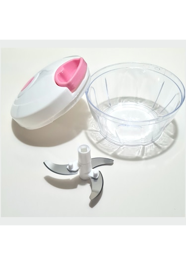 Üç Bıçaklı İpli Soğan Patates Biber Domates Kesme El Rondosu Beyaz Pembe