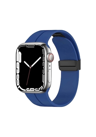 Apple Uyumlu  Watch 42 MM Manyetik Klipsli Silikon Lüx Kordon