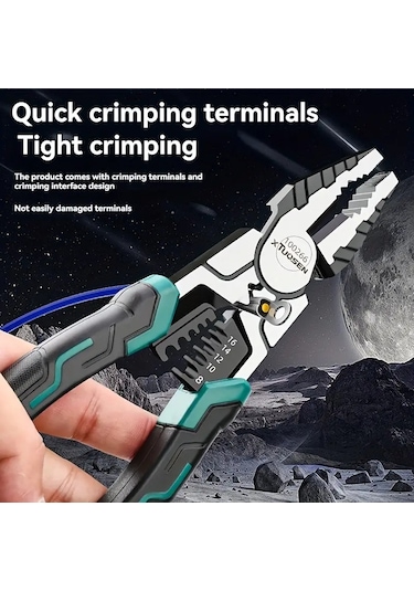 Tuosen 9'u 1 Arada Ağır Hizmet Tipi Tel Kesici Ve Sıyırma Pensesi - Süper Alaşım, Elektrikçiler Ve Metal İşleme