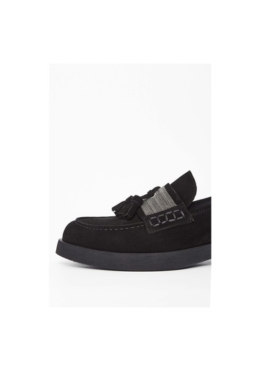 Tamer Tanca Kadın Hakiki Deri Siyah Süet Loafer Ayakkabı 33 67700 Bn Ayk Sk23/24 Sıyah Suet Siyah