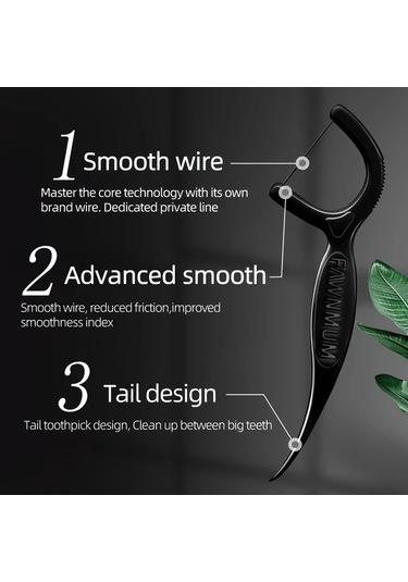 Willowhaven 50 Adet Bambu Kömürlü Diş İpi, Ağız Bakımı Ve Diş Arası Temizlik Çubukları