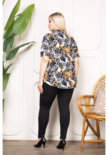 Bebe Yaka Püskül Detaylı Bluz - Desenli Desenli