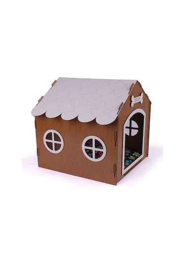 Ahşap Özel İsim Baskılı Dekoratif Köpek Evi-kulübesi, Küçük Irk Köpekler İçin Kulübe, Köpek Kulübesi Kahverengi