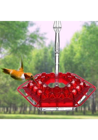 Pazly Türk Kuşu Yemliği, Uzun Tüp, Kırmızı/mavi, Kolay Doldurma, Kolay Temizleme