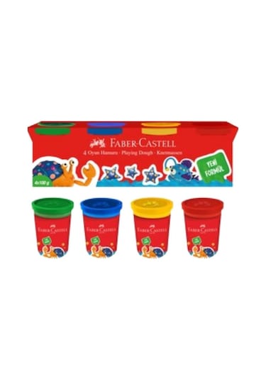 Faber-Castell 4 Renkli Oyun Hamuru Yeni Formül 1 Adet