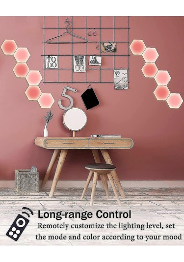 Kumandalı Altıgen Işıklar, Akıllı Kendin Yap Altıgen Duva Çok Renkli