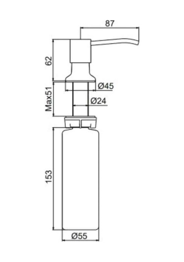 Frap Mutfak İçin Gömme Sıvı Sabunluk 193193651 Paslanmaz Çelik