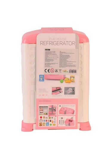 Pilli Işıklı Büyük Boy Oyuncak Buzdolabı Evcilik Oyun Seti Duman Efektli 3 Kapılı