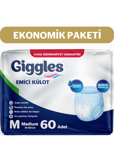 Giggles Yetişkin Emici Külot Hasta Bezi M 2 x 30'lu