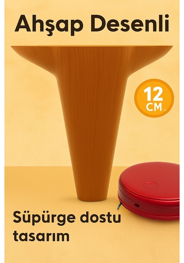 Aspen Mobilya Ayağı 12 Cm Ahşap Desenli Kanepe Koltuk Tv Ünitesi Baza Uyumlu Kahverengi