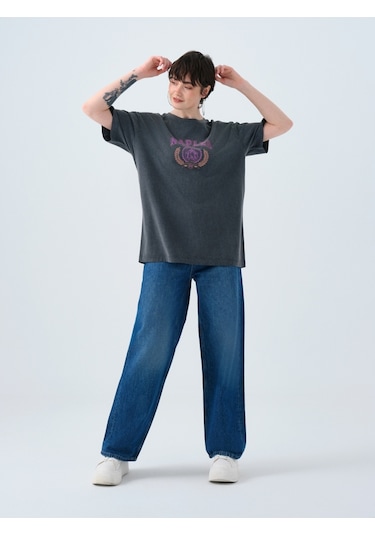 Regular Fit Kadın Tshirt K.kol Antrasit